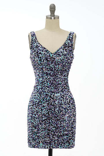 Svart paljett Festklänning